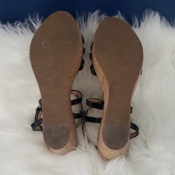 kate spade Theodora black patent cork wedge - Picture 6 of 9